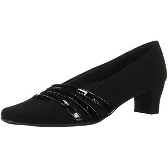 Easy Street Women's Entice Dress Shoe Pump, Black Suede, 11 M US - Picture 1 of 8